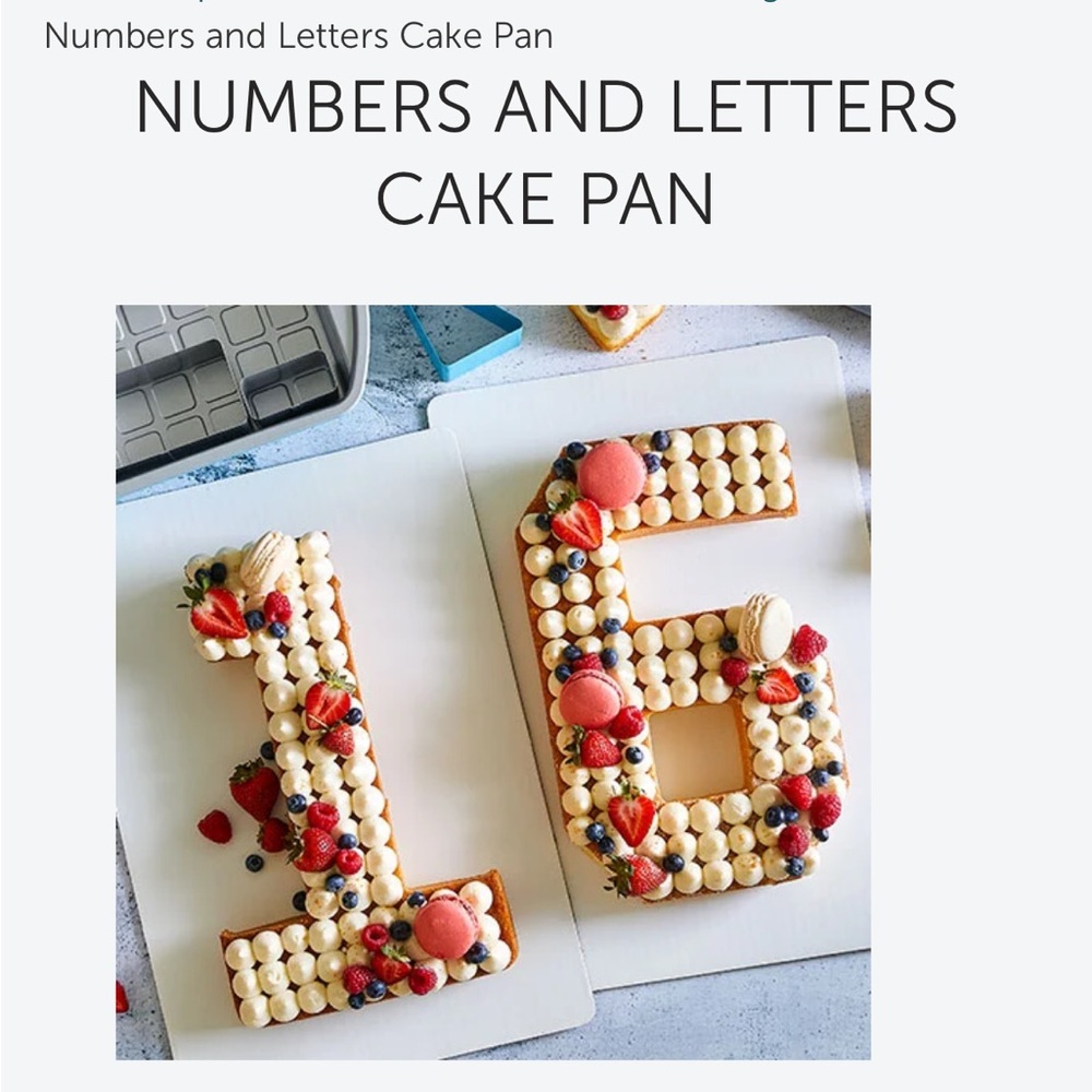 Numbers and Letters Cake Pan Set Pampered Chef -New!! Never used NIB